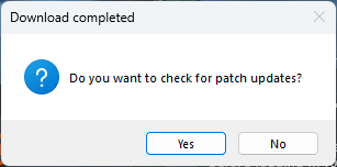 Check for patches popup